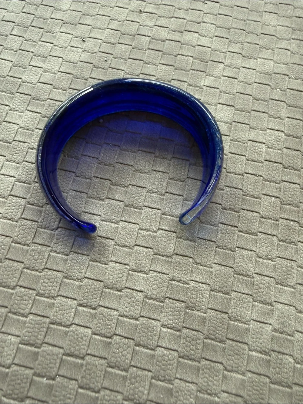 Glass Blue and Green Swirl Bangle cuff bracelet